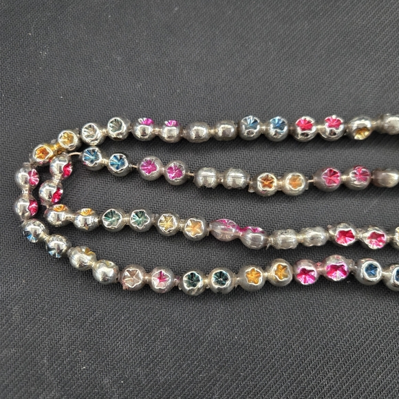 Vtg Mercury Glass 8ft (96") Christmas Beads Double Indent Multicolor Garland - Picture 4 of 9